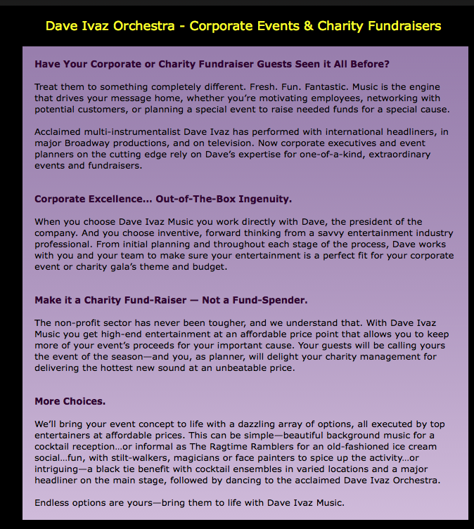 Dave-Ivaz-Orchestra-Web-Page-Sample